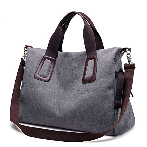 Preisvergleich Produktbild FLYMD Reisetasche Umhängetasche Leisure Retro Große Kapazität Einfarbig Commuter Bag Canvas Handtasche Damen Vintage Handtasche