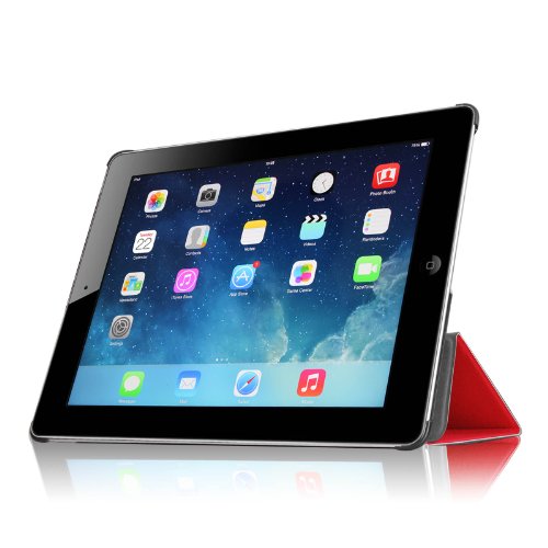 Fintie Apple iPad 2/3/4 Hülle Case – Ultra Slim Superleicht Schutzhülle Smart Shell Cover Tasche Etui mit Auto Schlaf / Wach und Standfunktion für Apple iPad 2 / iPad 3 / iPad 4 Retina, Rot - 6