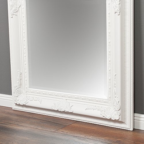 BAROCK WANDSPIEGEL Eve 120x80cm SPIEGEL PUR WEISS POMPÖS HOLZRAHMEN FACETTE - 4
