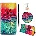 Produktbild idlehour Mate20 Lite Handyhülle, Flip Case für Huawei Mate20 Lite, PU Leder Schutzhülle Bookstyle Ständer Kartensätze Handytasche with Touchstift Stylus und Staubstecker, Meer