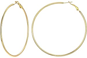 Suplight Créoles Acier Inoxydable pour Femme,Diamètre 30/50/60/70/100MM, boucles d'oreilles femme créoles pour Femme Fille Grande Boucle d'Oreilles pour Elle