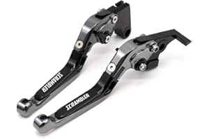 YANGHUA Leva della frizione e del freno pieghevoli e allungabili, realizzate con macchina a controllo numerico, per moto Ducati Scrambler (tutte tranne Cafe Racer) 2015, 2016, 2017