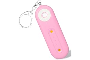 ROTOPATA Self-Defence Pocket Alarm for Women, Rechargeable Personal Alarm Keyring, 130 dB Shrill Alarm, Self Defense Siren Keychain with LED Strobe Light for Children (Pink)