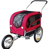 Doggyhut Medium Hundeanhänger und Jogger Hundefahrradanhänger Hundetransporter ROT 70301-01