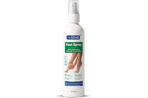 SZ STAR Foot Spray 100ml for Smelly & Sweaty Feet, Antifungal Deodorant with Peppermint & Tea Tree Oil, Cooling Spray for Freshness & Daily Care, Athletes Treatment Formula