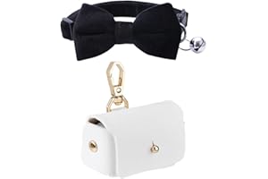 Tsangbaby Mariage Porte-Anneau pour Collier de Chien, Porte-alliances avec nœud Papillon pour Chiens pour Chiens, Collier de Chien avec Noeud Sac Porte Alliance pour Demande en Mariage, fiançailles