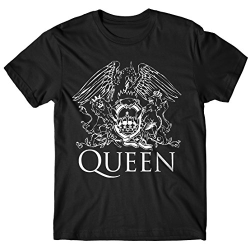 LaMAGLIERIA T-Shirt Homme Queen - T-Shirt Rock Band 100% Coton, L, Noir