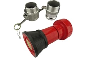 GDFNMOGO 2 Inch Fire Nozzle With 2 Inch Aluminum Cam Lock Fittings Set for Firefighting Equipment Water Spray Garden Hose Industrial Fire Control