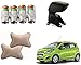 Auto Pearl Premium Quality Car Accessories Combo of Car Tyre Air Alert Valve Cap Set of 4 Pcs. & Beige Designer Car Neck Rest Set of 2 Pcs. & Premium Quality Car Armrest Console Box Black. For Chevrolet Beat Type-2 RS.1662.00