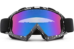 SPOSUNE Motorcycle Goggles, ATV Dirt Bike Off Road Racing MX Riding Goggle Anti-Scratch Dustproof Bendable UV400 Eyewear Padded Soft Thick Foam,Adjustable Strap Adults' Cycling Motocross