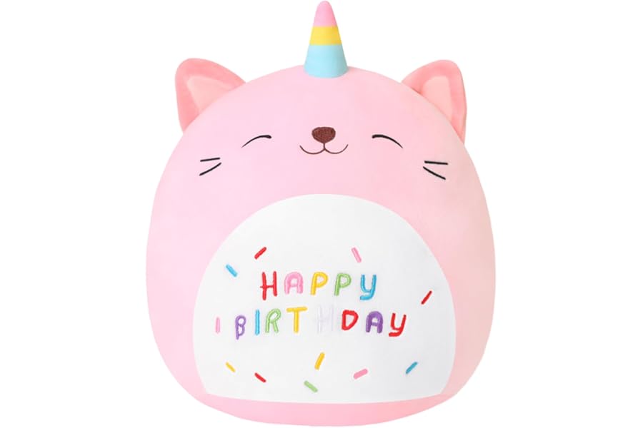 Xfrog Cat Plush Pillow 10" Cute Birthday Plushies Kawaii Unicorn Plush Toys Gifts for Kids 25CM