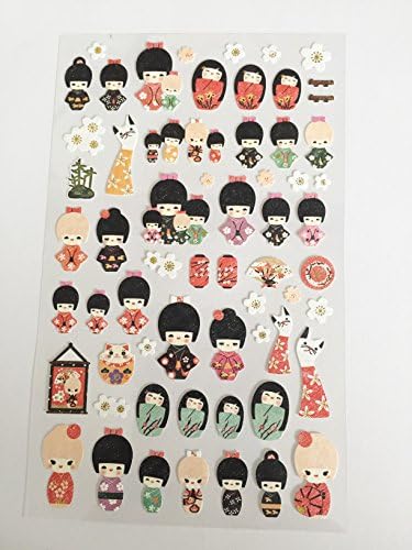 Japanese Doll Sticker Sheets - Kawaii Stickers - Planners Scrapbook Craft