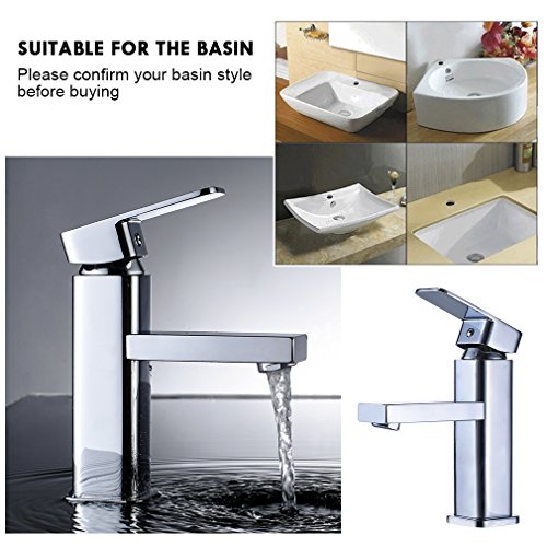 Auralum Wasserhahn Chrom Waschtischarmatur Waschtisch Spüle Armatur Mischbatterie Bad - 8