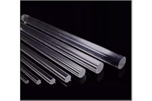 Rocwing Acrylic Round Rod Clear Solid Bar Transparent PMMA Plastic Stick Various Diameters with 500mm / 1000mm Length ("Diameter 16mm, 500mm Length")
