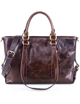 Greeniris Elegante Klassiker Echtes Leder Handtasche Damen Schultertasche Große Praktische Aktenkoffer