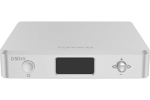 TOTAUDIO Topping D50 III DAC avec double puce ES9039Q2MIII, XMOS XU-316, Qualcomm QCC5125, DSD512, USB-C (argent)