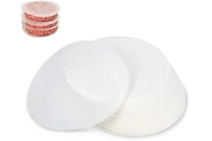 CCUCKY Carta Antiaderenti per Burger Patties 500 Pezzi,Diametro 12.5cm, Divisorio per Polpette di Hamburger,Ideale per Tenere le Polpette in Frigo o Fare Hamburger a Casa