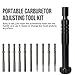 Produktbild zaote Set of 11pcs Portable Carburetor Adjustment Tool, Aluminum Handle with 10 Pcs Steel Replacement Screwdriver Heads Carburetor Adjuster for Common 2 Cycle Carburetor Engines Enjoyment
