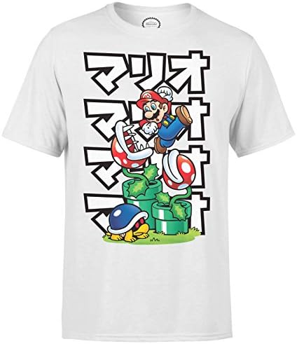 Official Nintendo Pirahna Plant Japanese Men's White T-Shirt - XL