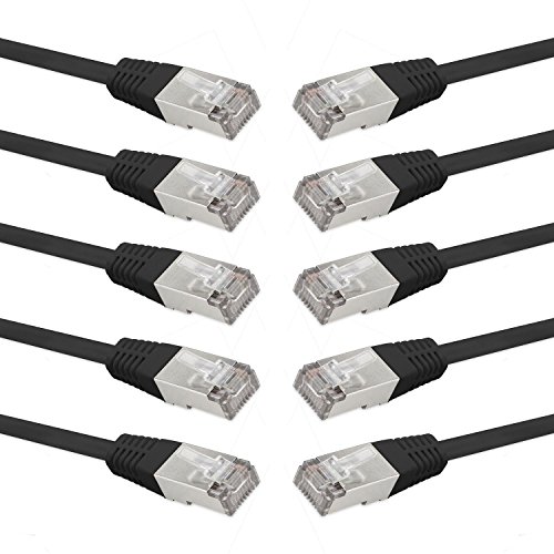 rocabo 134010 CAT6 Patchkabel, S/FTP PiMF, LAN, RJ45, 10/100/1000/Mbit/s, Ethernet Gigabit Switch Router, Halogenfrei, 5m (10 Stück) Schwarz rocabo 134010 CAT6 Patchkabel, S/FTP PiMF, LAN, RJ45, 10/100/1000/Mbit/s, Ethernet Gigabit Switch Router, Halogenfrei, 5m (10 Stück) Schwarz