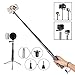 Produktbild Bluetooth Selfie Stick Ausziehbares Einbeinstativ mit U-Klammer-Halterung und Fernauslöser für Reisen Familie Unterhaltung Freunde Kompatibel mit GoPro hero 5 4 3 Session Camera iPhone SE 5 5S 6 6S 7 Plus Samsung Galaxy S5 S6 S7 S8 S8+ Edge C9 Note4 5 LG G2 G3 HTC Sony Moto und 3 4 - 6 Zoll Smartphones Alle Grüßen alle Marken Android 2.3 und iOS 4 oder höher Silber