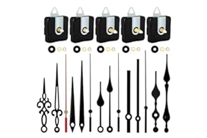 YIPUETERNITY Kit de mecanismo de reloj, funciona con pilas, movimiento silencioso de cuarzo con eje largo y corto, reloj de pared, mecanismo de reloj silencioso para reemplazo de motor y reparación de