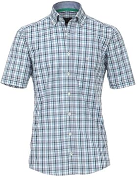 Casa Moda - Comfort Fit - Herren Freizeit 1/2-Arm-Hemd mit Karo Muster und Button Down Kragen (972756500)