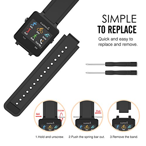 MoKo Garmin Vivoactive Correa de Reloj  Suave Silicona Reemplazo Watch Band para Garmin Vivoactive   Vivoactive Acetate Sports GPS Smartwatch - Negro