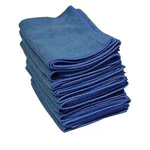 AOCC Microfiber Cleaning Cloth for Car, Kitchen, Bike,Laptop, LED TV, Mirrors and Furniture(Blue,40 X 60 CMS) 380 GSM- Pack of 10