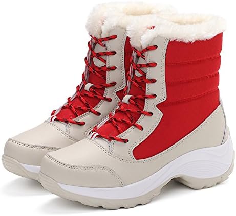 Women's Mid Calf Snow Boots Waterproof Anti Skid Fur Lined Rubber Sole Winter Warm Outdoor Shoes Sport Boots