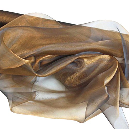 ORGANZA Stoff Meterware in Gold-Schwarz mit FARBWECHSEL – hauch zart und durchsichtig - 2