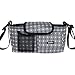 Damero Pram Buggy Buddy Stroller Organiser Storage Bag with Shoulder Strap, Great for Bike or Car Seat Organiser, Gray Dots