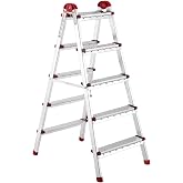Ayyıldız &Ccedil;ift &Ccedil;ıkışlı Katlanabilir Ev Tipi Merdiven 5+5 Basamak Galvanizli