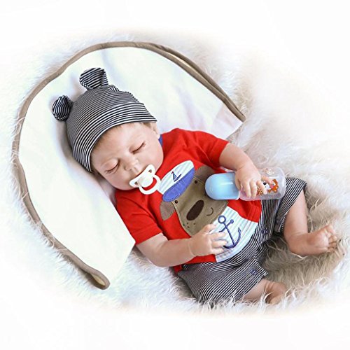 57cm Rare Alive Silicone Vinyl Full Body Washable Newborn Sleeping Baby Boy Dolls