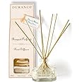 Durance Scented Reed Diffuser 100ml - Monoi Flower Fragrance - Scented Bouquet Glass Bottle & 8 Wooden Reed Sticks - Aromatherapy Air Freshener - Room Fragrance