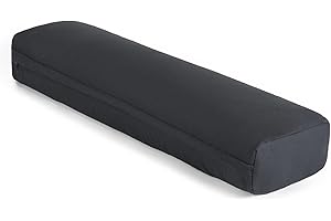 Yoga Studio EU Pranayama - Bolster de alforfón - 18 cm x 63 cm x 10 cm - Bolster de yoga para meditación con funda de algodón orgánico, Bolster ligero