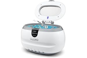 VLOXO Jewellery cleaner ultrasonic jewellery cleaner professional CD2800 bright white color (600ML tank capacity, 42000HZ ultrasonic frequency, 50W power)