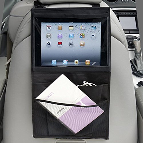 SHiZAK High Road Car Back Seat Organizer Multi-Pocket Travel Storage With Touch Screen iPad Tablet Holder (Black)
