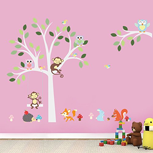 ElecMotive Eule Baum Entfernbare Wandtattoo Wandaufkleber Wall sticker Aufkleber DIY für Wohnzimmer Schlafzimmer Kinderzimmer in Geschenkkarton 105cm (H) * 160cm (W) ( Eule & Baum) - 2