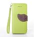 Produktbild iPhone SE 5 5S Hülle (Frei 2in1 Ball Touch Pen) Natur Blatt Etui Magnetverschluss Stil PU-Leder Brieftasche [Standfunktion] Deckel Schale Flip Foliant Schützende Haut Hüllen Mit Taljereep Lanyard Strap Tragen Schutzhülle(Grün)