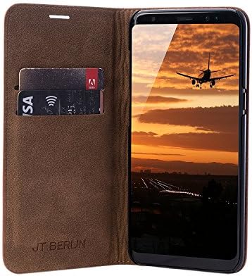 JT Berlin Leather Book Tegel for Samsung Galaxy S8 - cognac [Genuine Leather | Handmade | Standing function | Pockets for cards | Magnetic closure] - 10196