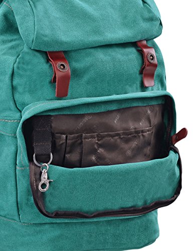 Douguyan Rucksacks for Women Canvas Travel Backpack Outdoor Backpacks Casual Rucksack for College School E00119 Green
