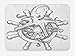 Produktbild BABIQQ Octopus Bath Mat, Dangerous Octopus on Helm of Sailing Ship with Tentacles Around Handles Print, Plush Bathroom Decor Mat with Non Slip Backing, 23.6 W X 15.7 W Inches, Black White