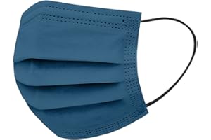 NCQIFEI 50 Pièces Adulte Jetable Protection Faciale 3 Couches Visage Tissu Impression Noir Blanc Couleur Non-tissé Bandeaux Femme et Hommes Confortable Anti-Poussière Respirable écharpe (B06)