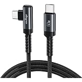 Voultage Type-C to Type-C L U&ccedil;lu 60W PD Hızlı Şarj Kablosu, 1 Metre, 90&deg; Dirsek U&ccedil;lu USB-C Kablo, 3A, 480 Mbps Veri Aktarımı,