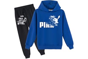 Erichman Kinder Pika Pullover Hoodies und Jogginghose 2 Stück Outfit Set Jogging Trainingsanzug Set für für 2-12 Jahre Jungen mädchen