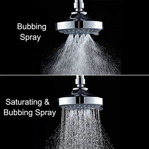 hoobest 12,7 cm Rainfall Hohe Druck Dusche Kopf, Luxus Spa-Feste Duschkopf sind Wasser Saver Modus, verstellbare Drehgelenk, 3 Spray settings-premium chrom Finish inklusive Spay (Teller - 6