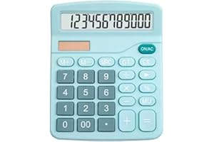 CHLOENCE - Calcolatrice da Tavolo per Ufficio e Scuola, 12 Cifre con Ampio Display Lcd e Pulsanti Grandi, Doppia Alimentazione Solare e Batteria, Adatto per Casa, Scuola, Ufficio (BLU)
