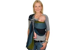 Hoppediz Ring-Sling, Fascia porta bebè per neonati e bambini con due anelli in alluminio, 0-36 mesi, 3-20 kg, Aberdeen