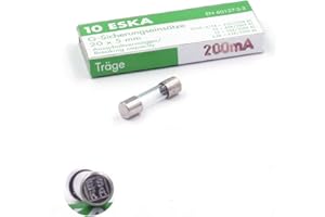 ESKA Sicherung, träge (T) Keramik, 200 mA/250 VAC 5 x 20 mm, 10 Stück